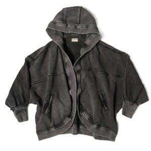 Free People We The Free Forever Yours Hooded Cardi Women’s XS Gray Slouchy